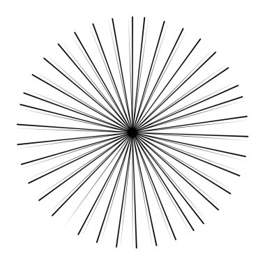 Radikal, birleşen, yayılan çizgiler. Dairesel patlama çizgileri. Yıldız patlaması, ince düzensiz rastgele çizgilerin güneş patlaması