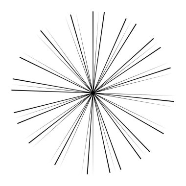 Radikal, birleşen, yayılan çizgiler. Dairesel patlama çizgileri. Yıldız patlaması, ince düzensiz rastgele çizgilerin güneş patlaması