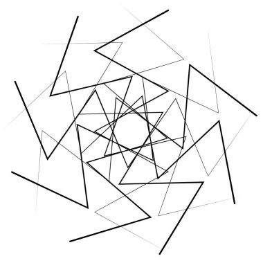 Radikal, soyut motivasyon yayıyor, ikon, mandala elementi. Bozulmuş, deforme olmuş, dairesel çizgiler çizilmiş. Merkezde çapraz çizgiler birleştiriliyor, kesişiyor