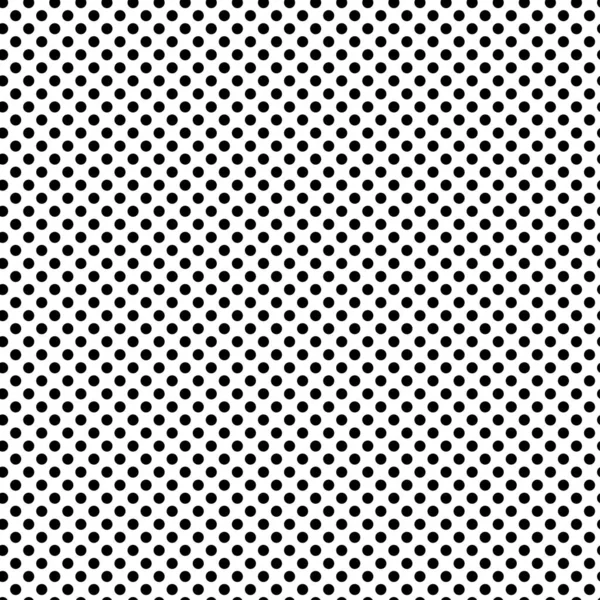 Polkadotlar, noktalı, kusursuz bir şekilde tekrarlanabilir, tekrarlanabilir desen. Benekli, noktalı Popart çizgi roman efekti. Benekler, benekler, serpiştirme temel, basit geometrik fayanslar siyah ve beyaz, tek renkli desen