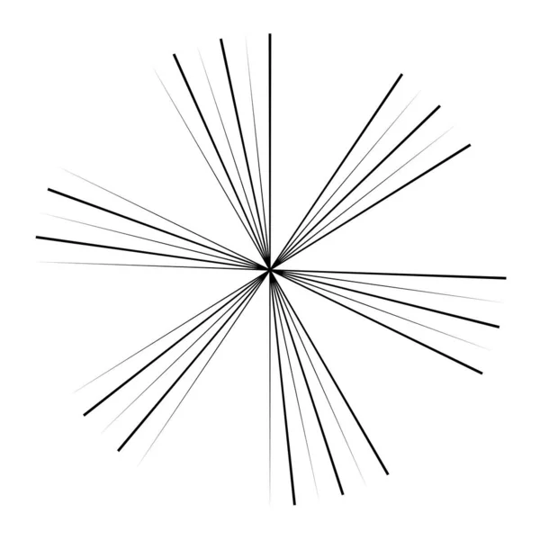 Líneas Radiales Convergentes Irradiantes Líneas Circulares Ruptura Explosión Estelar Explosión — Vector de stock