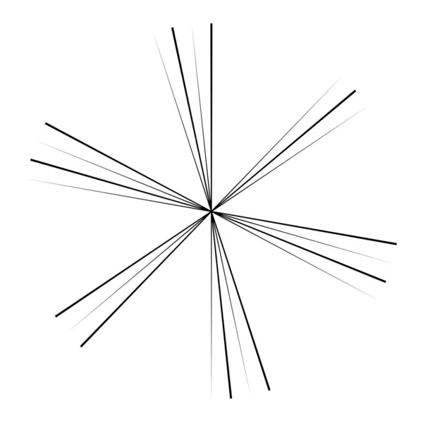 Stralende Convergerende Stralende Lijnen Cirkelvormige Barstlijnen Sterrensprong Zonnestraal Van Dunne — Stockvector