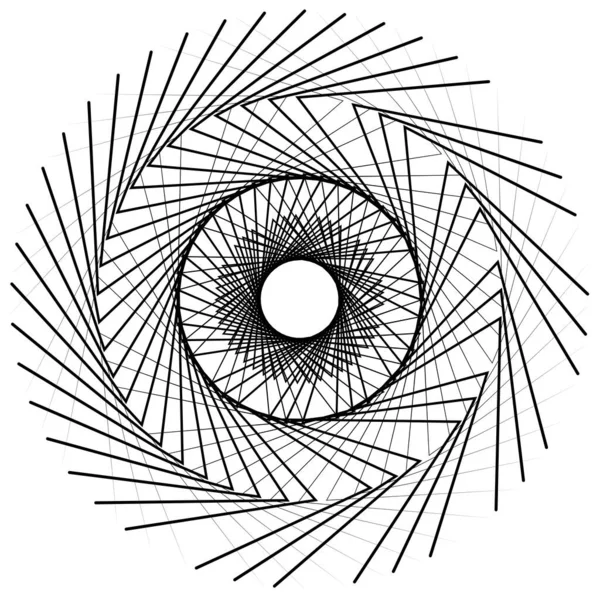 라다이얼 추상적 모티프 아이콘 만다라 뒤틀리고 뒤틀리고 뒤틀리고 지그재그처럼 둥그스름 — 스톡 벡터