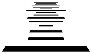 Perspektif olarak dinamik üç boyutlu çizgiler. Kaybolan, azalan çizgiler, çizgiler. Uzaysal çizgiler, soyut geometrik vektör çizimleri.