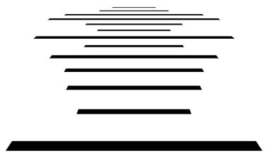 Perspektif olarak dinamik üç boyutlu çizgiler. Kaybolan, azalan çizgiler, çizgiler. Uzaysal çizgiler, soyut geometrik vektör çizimleri.