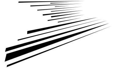 Perspektif olarak dinamik üç boyutlu çizgiler. Kaybolan, azalan çizgiler, çizgiler. Uzaysal çizgiler, soyut geometrik vektör çizimleri.