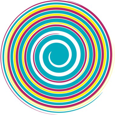 Spiral, twirl, fırıl fırıl dönen tasarım elementi. Volt, sarmal, kıvrım şekli. Döndürme, bükülme, deformasyon efekti ile şekil