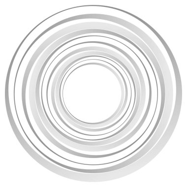 Geometrik spiral, girdap, daireler. Soyut dairesel illüstrasyon. Çevir, çevir, dönüş efekti çemberleri, daireler. Kasırga, girdap etkisi elementi