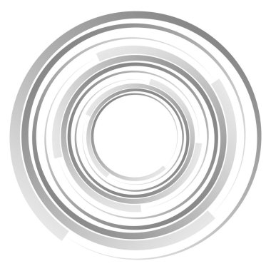 Geometrik spiral, girdap, daireler. Soyut dairesel illüstrasyon. Çevir, çevir, dönüş efekti çemberleri, daireler. Kasırga, girdap etkisi elementi