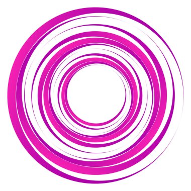 Geometrik spiral, girdap, daireler. Soyut dairesel illüstrasyon. Çevir, çevir, dönüş efekti çemberleri, daireler. Kasırga, girdap etkisi elementi