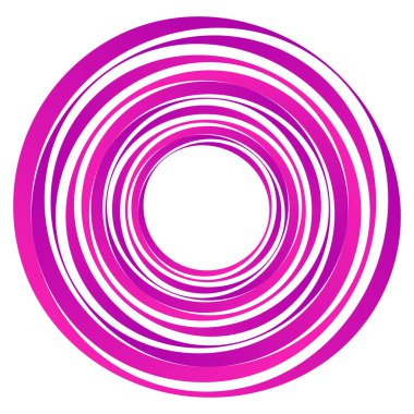 Geometrik spiral, girdap, daireler. Soyut dairesel illüstrasyon. Çevir, çevir, dönüş efekti çemberleri, daireler. Kasırga, girdap etkisi elementi