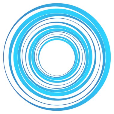 Geometrik spiral, girdap, daireler. Soyut dairesel illüstrasyon. Çevir, çevir, dönüş efekti çemberleri, daireler. Kasırga, girdap etkisi elementi