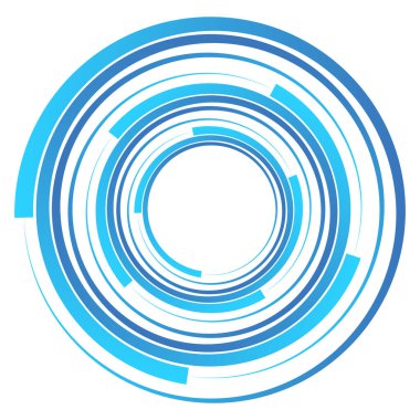 Geometrik spiral, girdap, daireler. Soyut dairesel illüstrasyon. Çevir, çevir, dönüş efekti çemberleri, daireler. Kasırga, girdap etkisi elementi