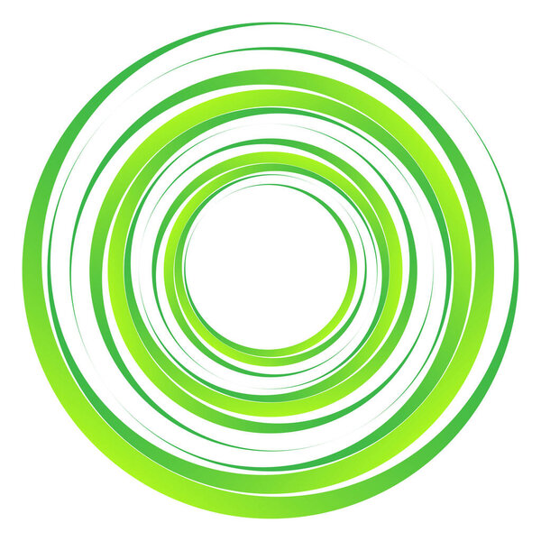 Geometric spiral, swirl, twirl circles. Abstract circular illustration. Twist, spin, rotation effect circles, circlets. Whirlwind, whirlpool effect element