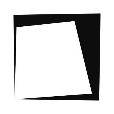 Geometrik düzensiz kare, küp resim çerçevesi, sınır. Kübik, kübizm soyut sanat öğesi