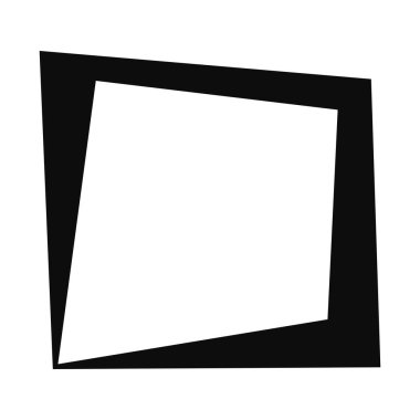 Geometrik düzensiz kare, küp resim çerçevesi, sınır. Kübik, kübizm soyut sanat öğesi