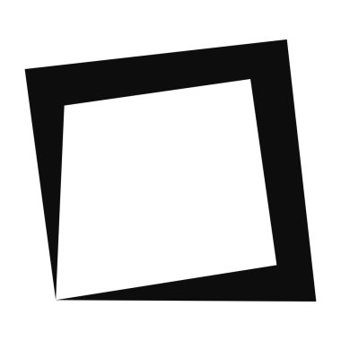 Geometrik düzensiz kare, küp resim çerçevesi, sınır. Kübik, kübizm soyut sanat öğesi