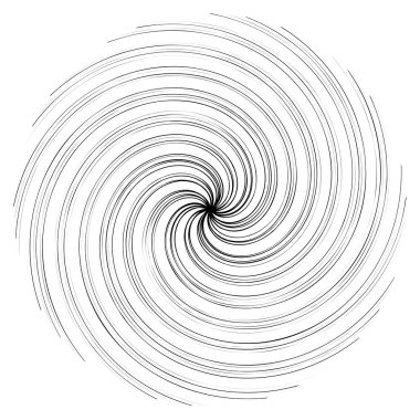 Spiral, girdap, dönme vektör tasarım elementi. Volute, helix, whorl illüstrasyon