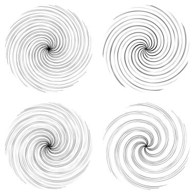 Spiral, girdap, dönme vektör tasarım elementi. Volute, helix, whorl illüstrasyon