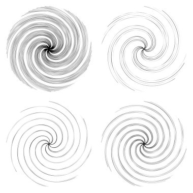 Spiral, girdap, dönme vektör tasarım elementi. Volute, helix, whorl illüstrasyon