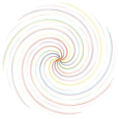 Spiral, girdap, dönme vektör tasarım elementi. Volute, helix, whorl illüstrasyon.