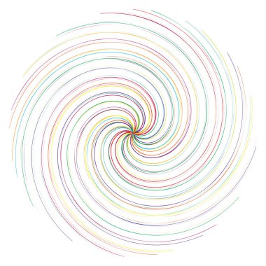 Spiral, girdap, dönme vektör tasarım elementi. Volute, helix, whorl illüstrasyon.