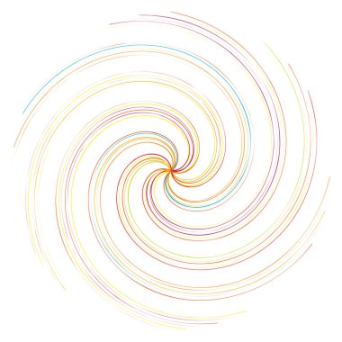 Spiral, girdap, dönme vektör tasarım elementi. Volute, helix, whorl illüstrasyon.