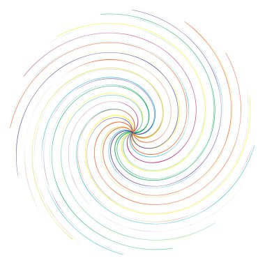Spiral, girdap, dönme vektör tasarım elementi. Volute, helix, whorl illüstrasyon.