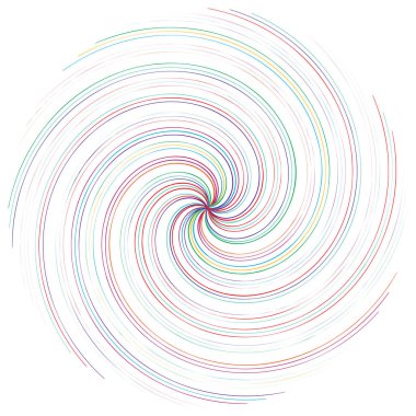 Spiral, girdap, dönme vektör tasarım elementi. Volute, helix, whorl illüstrasyon.