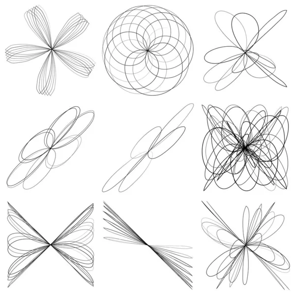 Streszczenie Linii Geometrycznych Elementów Konstrukcyjnych Linii Zarys Mandali Projekt Motywu — Wektor stockowy