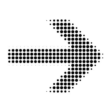 Yarım ton ok simgesi ve sembol. Stock vektör illüstrasyonu, Clip-art grafikleri