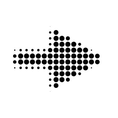 Yarım ton ok simgesi ve sembol. Stock vektör illüstrasyonu, Clip-art grafikleri