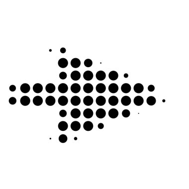 Yarım ton ok simgesi ve sembol. Stock vektör illüstrasyonu, Clip-art grafikleri