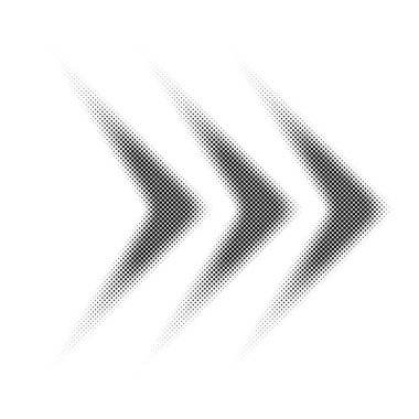 Yarım ton ok simgesi ve sembol. Stock vektör illüstrasyonu, Clip-art grafikleri