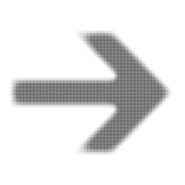 Halftone Εικονίδιο Βέλους Και Σύμβολο Απόθεμα Διανυσματική Απεικόνιση Clip Art — Διανυσματικό Αρχείο