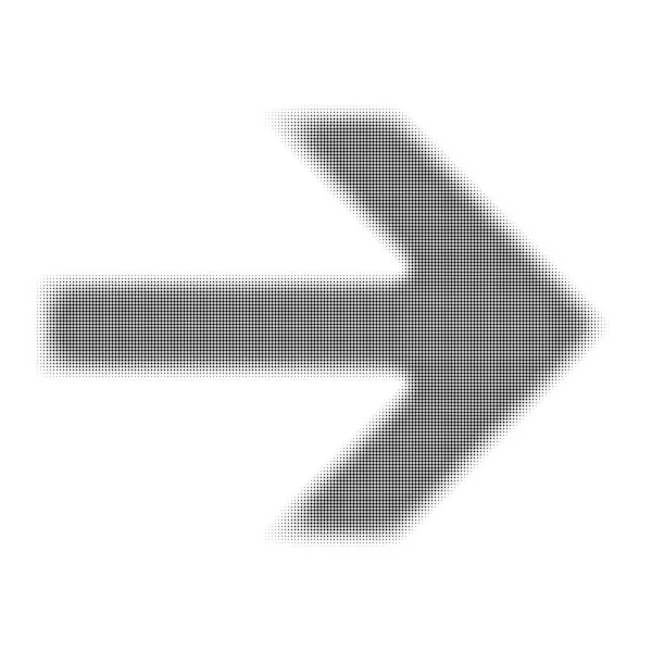 Icono Flecha Medio Tono Símbolo Ilustración Vector Stock Gráficos Clip — Archivo Imágenes Vectoriales