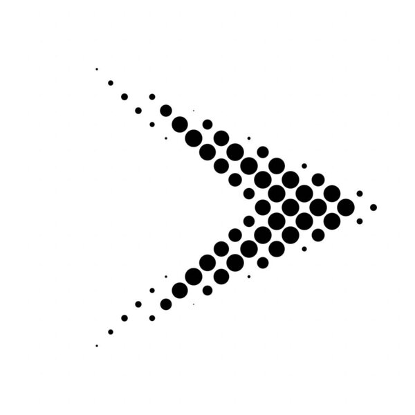Halftone arrow icon and symbol. Stock vector illustration, Clip-art graphics