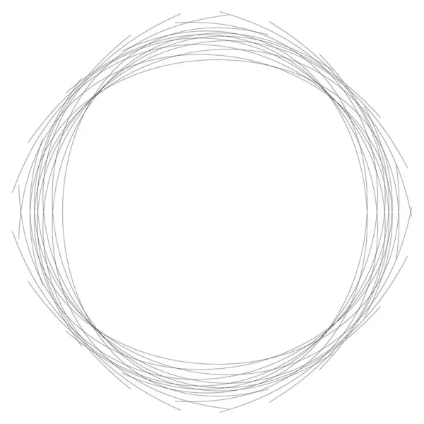 Scribble Doodle Linhas Emaranhadas Circular Elemento Círculo Ilustração Vetor Estoque — Vetor de Stock