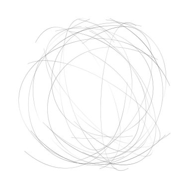 Karalayın, karalayın, birbirine dolanmış çizgiler dairesel, daire elementi. Stock vektör illüstrasyonu, Clip-art grafikleri