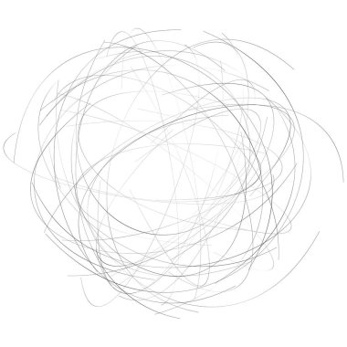 Karalayın, karalayın, birbirine dolanmış çizgiler dairesel, daire elementi. Stock vektör illüstrasyonu, Clip-art grafikleri