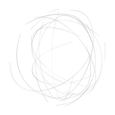 Karalayın, karalayın, birbirine dolanmış çizgiler dairesel, daire elementi. Stock vektör illüstrasyonu, Clip-art grafikleri