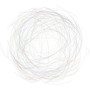 Karalayın, karalayın, birbirine dolanmış çizgiler dairesel, daire elementi. Stock vektör illüstrasyonu, Clip-art grafikleri