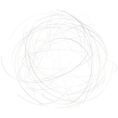 Karalayın, karalayın, birbirine dolanmış çizgiler dairesel, daire elementi. Stock vektör illüstrasyonu, Clip-art grafikleri