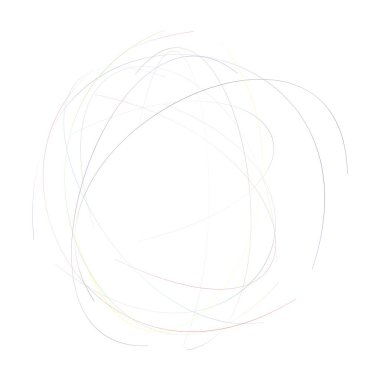 Karalayın, karalayın, birbirine dolanmış çizgiler dairesel, daire elementi. Stock vektör illüstrasyonu, Clip-art grafikleri