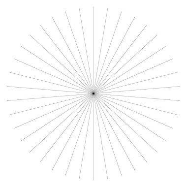 Radyal çizgiler, çizgiler. Işıldayan şeritler, şeritler. Işınlar, ışınlar, yıldız patlaması, güneş patlaması elementi. Stock vektör illüstrasyonu, Clip sanat grafikleri