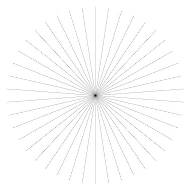 Radyal çizgiler, çizgiler. Işıldayan şeritler, şeritler. Işınlar, ışınlar, yıldız patlaması, güneş patlaması elementi. Stock vektör illüstrasyonu, Clip sanat grafikleri