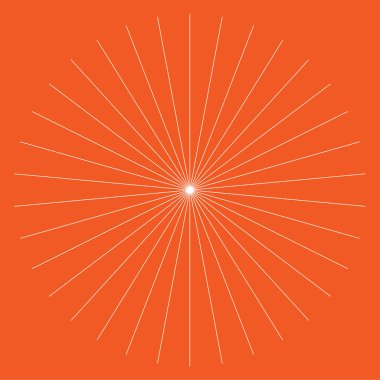 Radyal çizgiler, çizgiler. Işıldayan şeritler, şeritler. Işınlar, ışınlar, yıldız patlaması, güneş patlaması elementi. Stock vektör illüstrasyonu, Clip sanat grafikleri