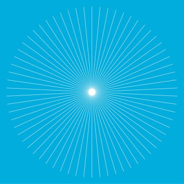 Radyal çizgiler, çizgiler. Işıldayan şeritler, şeritler. Işınlar, ışınlar, yıldız patlaması, güneş patlaması elementi. Stock vektör illüstrasyonu, Clip sanat grafikleri