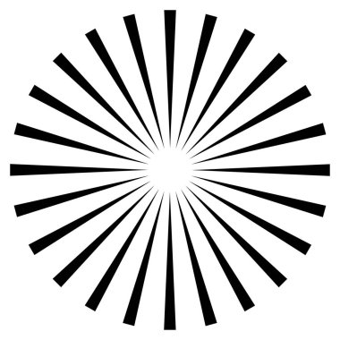 Radikal, dairesel çizgiler, teller. Işık saçan çizgiler, çizgiler. Eşmerkezli patlama, patlama etkisi vektör çizimi