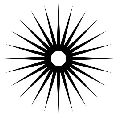 Radikal, dairesel çizgiler, teller. Işık saçan çizgiler, çizgiler. Eşmerkezli patlama, patlama etkisi vektör çizimi